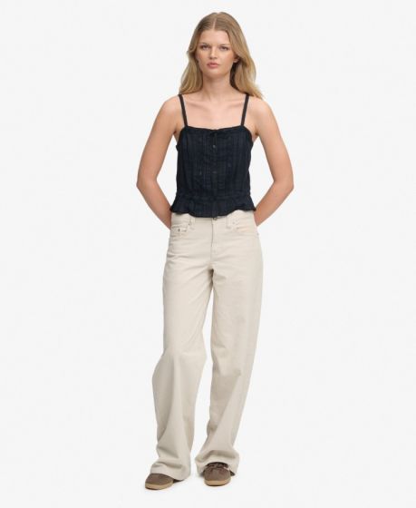 Top SUPERDRY Spitzen-Camisole Eclipse Navy