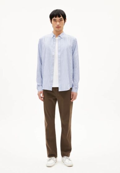 Hemd ARMEDANGELS Quaasa Stripes White - Dark Morning