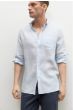 Leinenhemd ECOALF Adan White Skyblue Stripe