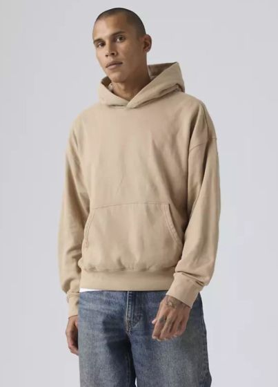 Kapuzensweater LEVI´S® Soft Boxy Garment Dye White Pepper