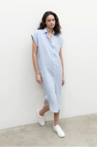 Leinenkleid ECOALF Amatista Lightblue