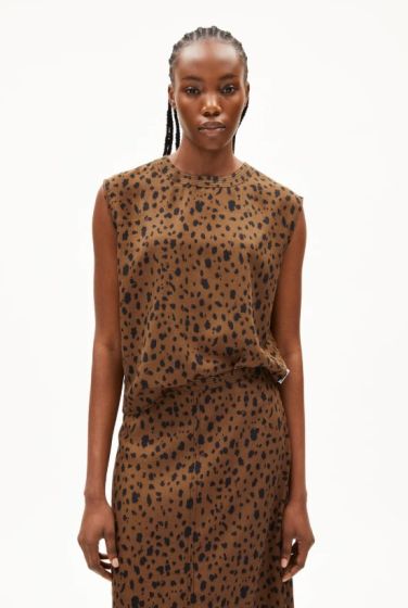 Bluse ARMEDANGELS Neraali Leopaa Dark Camel
