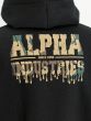 Hoodie ALPHA INDUSTRIES Dripping Camo Print Black
