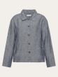 Hemdjacke KNOWLEDGE COTTON APPAREL Linen Overshirt Vintage Indigo