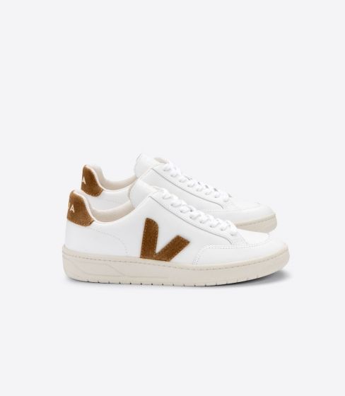 Sneaker VEJA V-12 Leather White Camel Herren